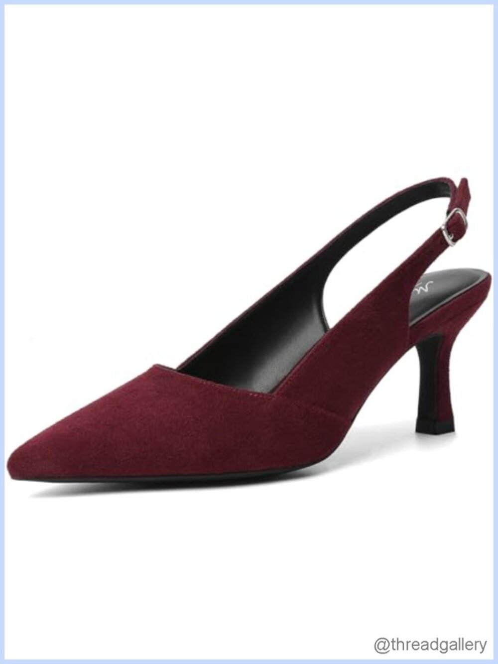 Suede Kitten Heel Slingback Pointed Toe Pumps for Wedding Party Work